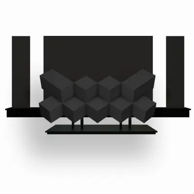 Cube Dj Booth met ledscherm en banners